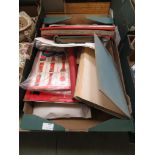 A tray containing a quantity of stamp albums, loose stamps etc.