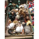 A tray containing ceramic dogs, molded dogs etc.