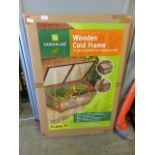 A boxed wooden cold frame