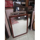 Four assorted framed and unframed mirrors