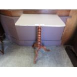 A late Victorian mahogany tilt-top table a grey painted top