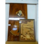 A marquetry panel along with one other