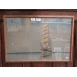 A framed and glazed print of sailing ship signed bottom left Chas Pears