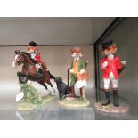 Three Border Fine Arts molded figures of foxes dressed as huntsmen