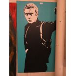 A stretched canvas of Steve McQueen