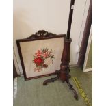 A 19th century mahogany pole screen (A/F)