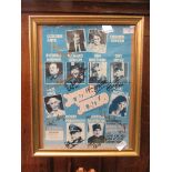 A framed and glazed 'Allo, Allo' theatre poster signed by the cast to include Kim Hartman,