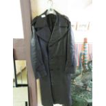 A black leather full length coat