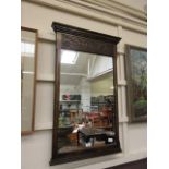 A mid-20th century oak framed console mirror