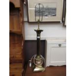 A brass Corinthian columned table lamp