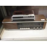 A Grundig radio together with a Hitachi cassette recorder