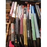 A tray containing a selection of hardback books mainly reference to include photography and