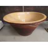 An early 20th century large ceramic dough bowl