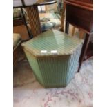 A green painted Lloyd Loom Ottoman