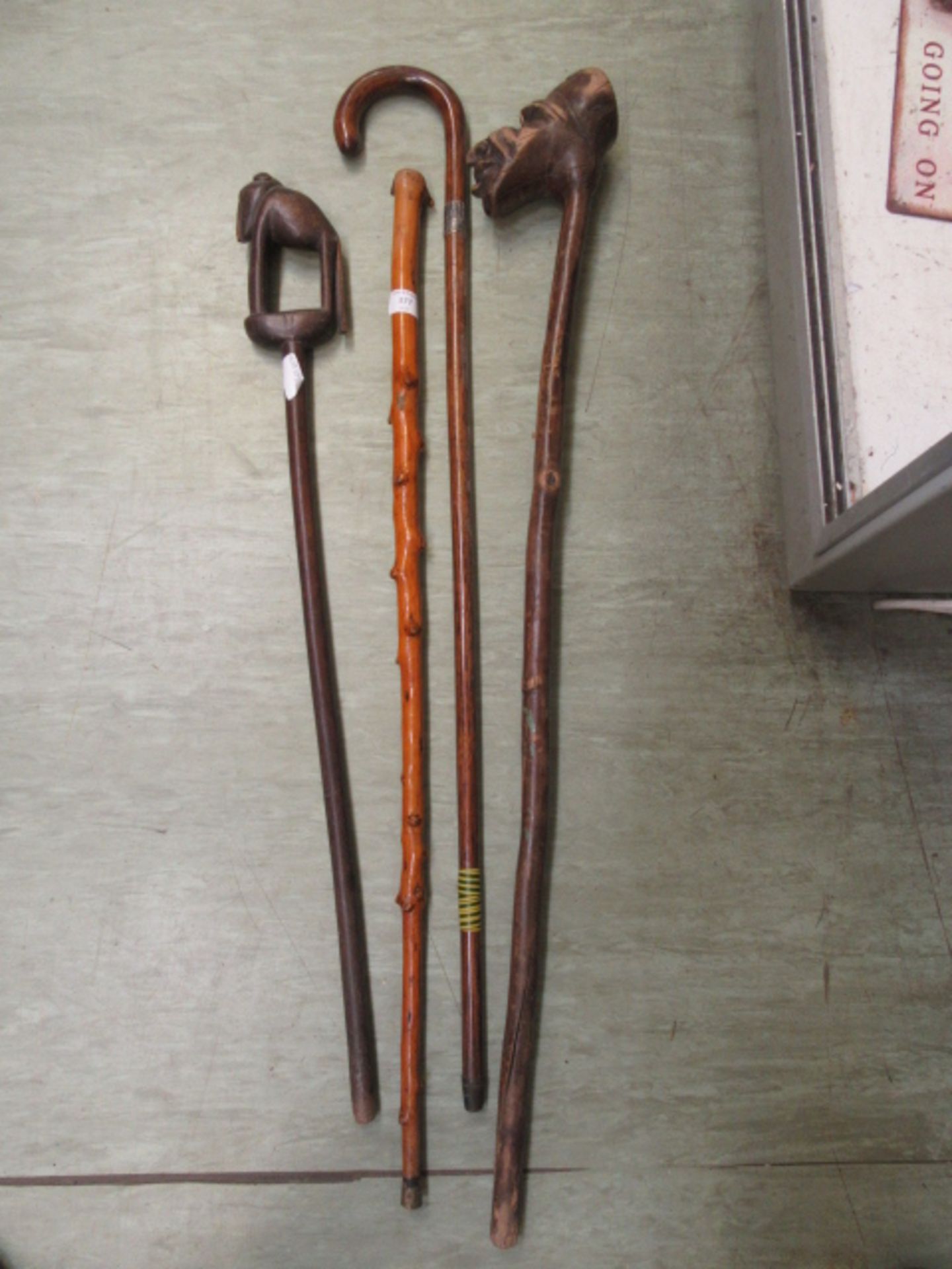 A selection of walking sticks and canes