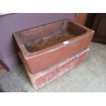 Two earthenware and glazed troughs