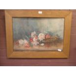 A framed and glazed watercolour of still life signed Orton 1918