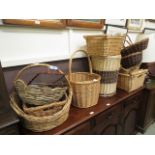 A selection of wicker baskets