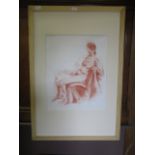 A framed pastel drawing of nude by Carol Gilbert