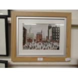 A framed and glazed Lowry print