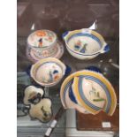 A selection of continental and French ceramic ware to include bowls (A/F)