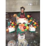 A Royal Doulton character tea pot 'The Old Balloon Seller' D8655 together with two small Royal