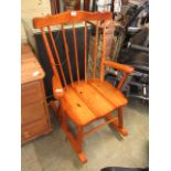 A modern pine rocking chair