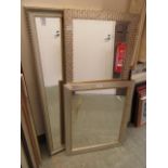 Two rectangular bevel glass mirrors along with one other