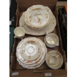 A tray containing a mid-20th century floral decorated part Alfred Meakin dinner set