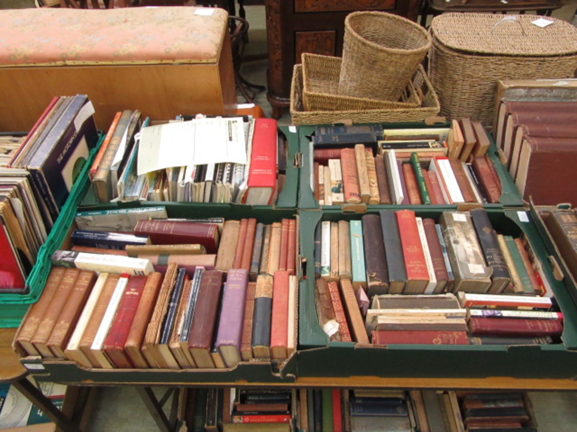 Four trays of assorted books