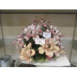 A large Capodimonte floral arrangement centrepiece, h.