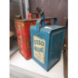 Two vintage petrol cans one by Esso