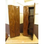 A pair of modern oak cupboards