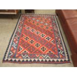 A flat woven Kilim CONDITION REPORT: Width: 130cm Length: 175cm