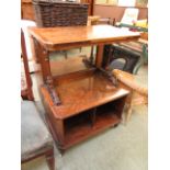 A late Victorian burr walnut inlaid mirror back buffet (A/F)