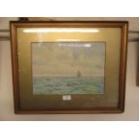 A framed and glazed watercolour of a sailing vessel signed Conway Blathford