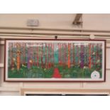 A framed and glazed David Hockney print