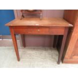 An 18th century oak single drawer side table
