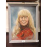A framed oil on board of lady titled "joy" signed Lionel Rouse