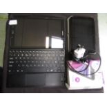 A mobile phone together with Notebook,