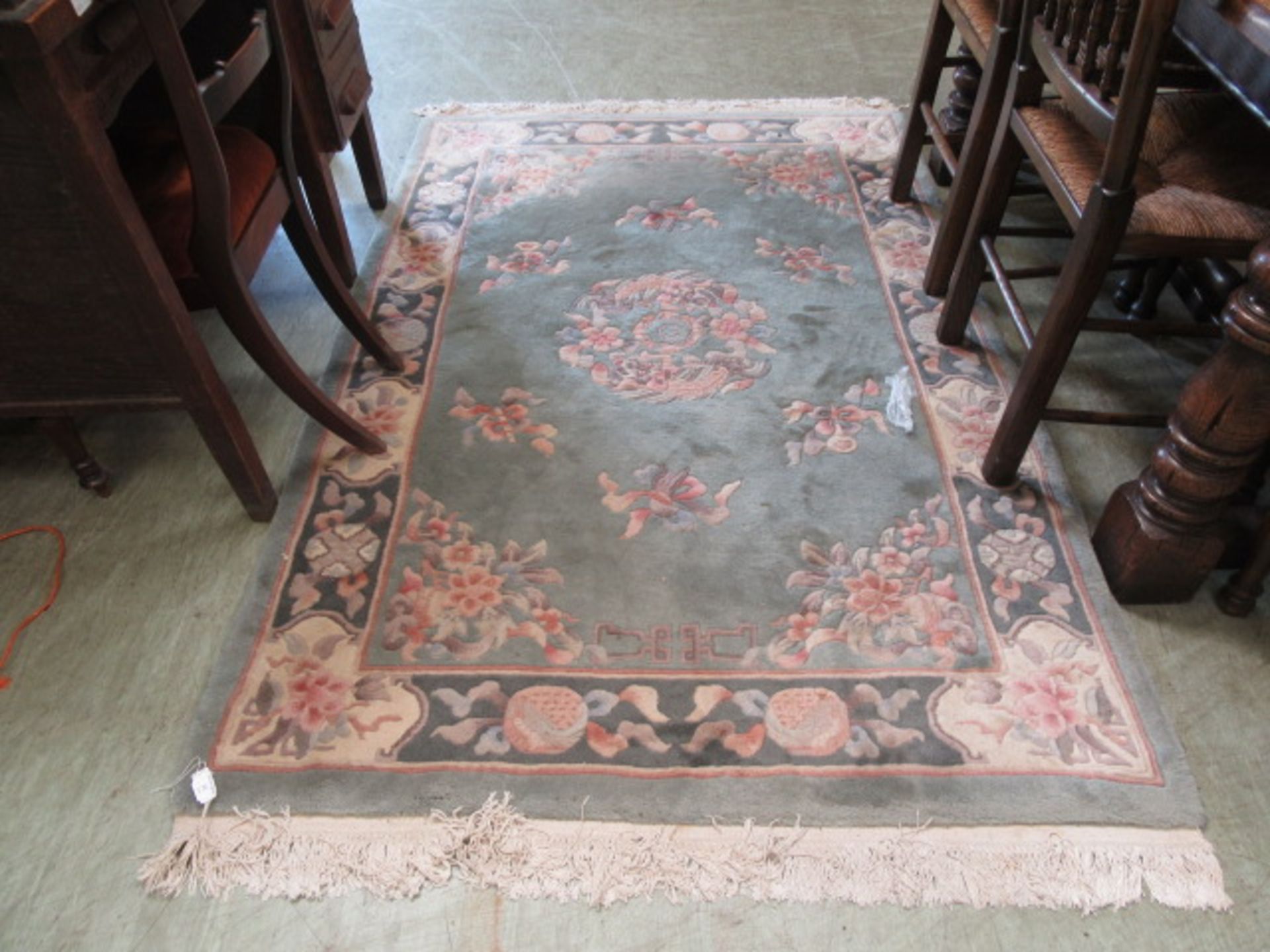 A blue ground Chinese rug