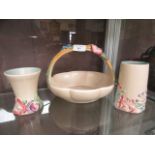 Three early 20th century Clarice Cliff items to include bowl and basket