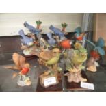 A selection of ceramic birds