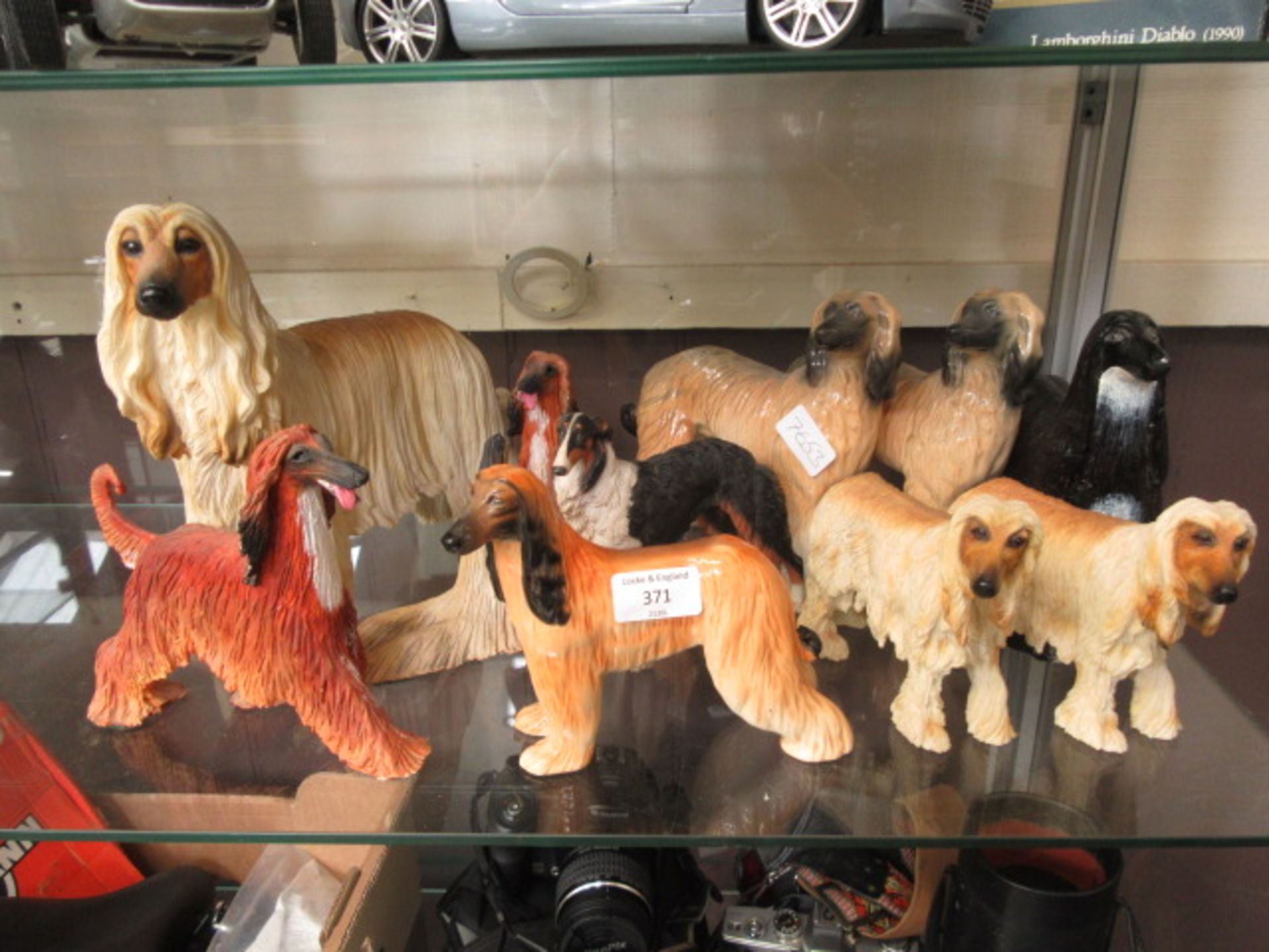 A selection of molded and ceramic dogs
