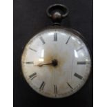 A silver hallmarked cased enamel fronted pocket watch