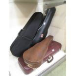 Four assorted violin cases