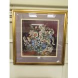 A framed and glazed watercolour of still life signed Marion Broom