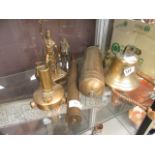 A selection of brass ware to include fire extinguisher, bell, blacksmith etc.