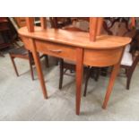 A modern handcrafted oak console table with single drawer