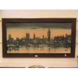 A framed mid 20th century print of London by Folland